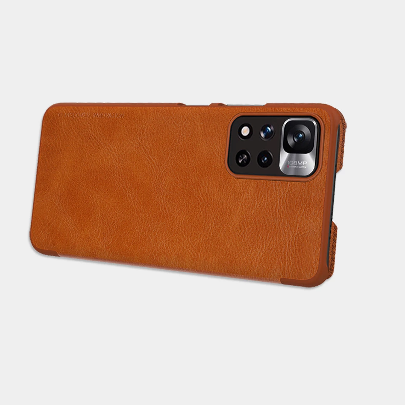 Zaščitni ovitek Nillkin Qin za Xiaomi Redmi Note 11 Pro+, Redmi Note 11 Pro, Mi 11i HyperCharge, rjav