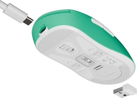 Brezžični miška, 7 gumbov, 12000 DPI, Fury Tanto T4, mint