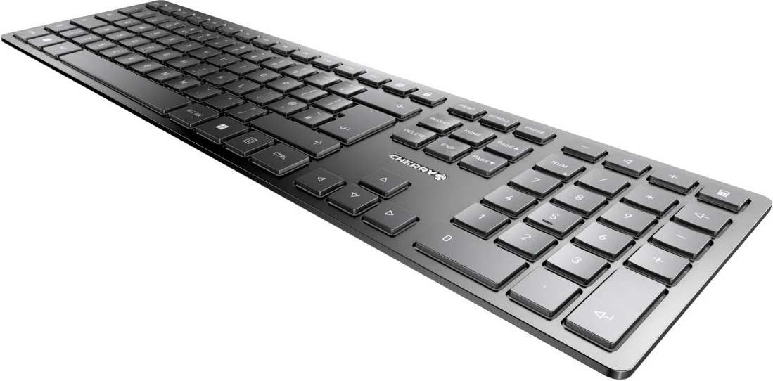 Tanka brezžična tipkovnica Cherry KW 9100 SLIM, RF Wireless + Bluetooth, QWERTY, črna