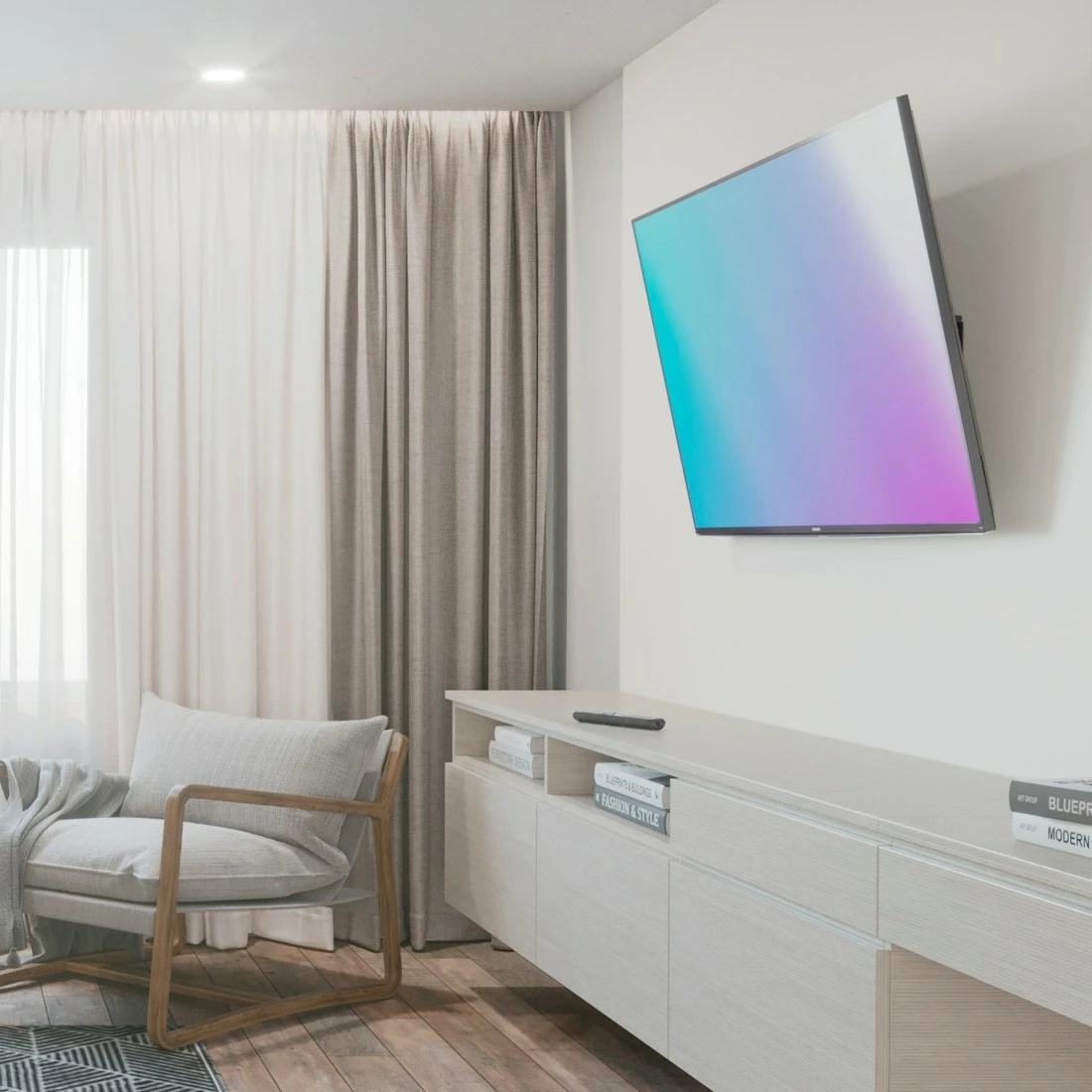 Stenski nosilec za TV za LCD/LED 19–48 palcev, VESA 200x200, črn Hama 220806