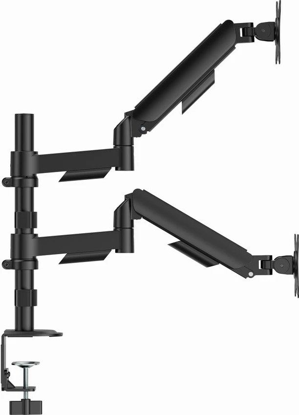 Nastavljiv nosilec za dva monitorja GEMBIRD MA-DA2P-02, 17–32", črn