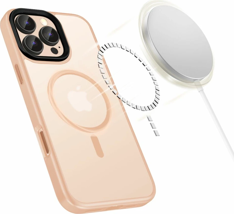 Zaščitni ovitek MagMat MagSafe za iPhone 16 Pro Max, Tech-Protect, rožnat