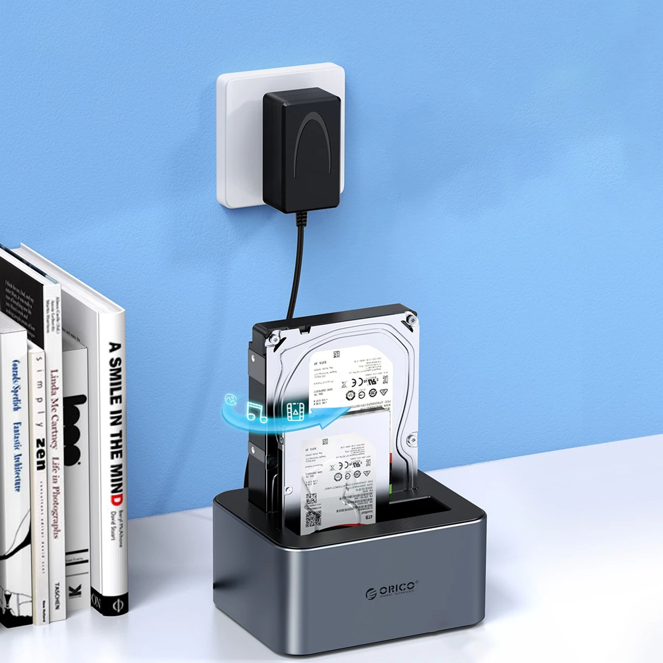 Postaja za dokiranje za 2 trda diska, kloniranje brez računalnika, USB-C, siva Orico 6626C3-C-V1