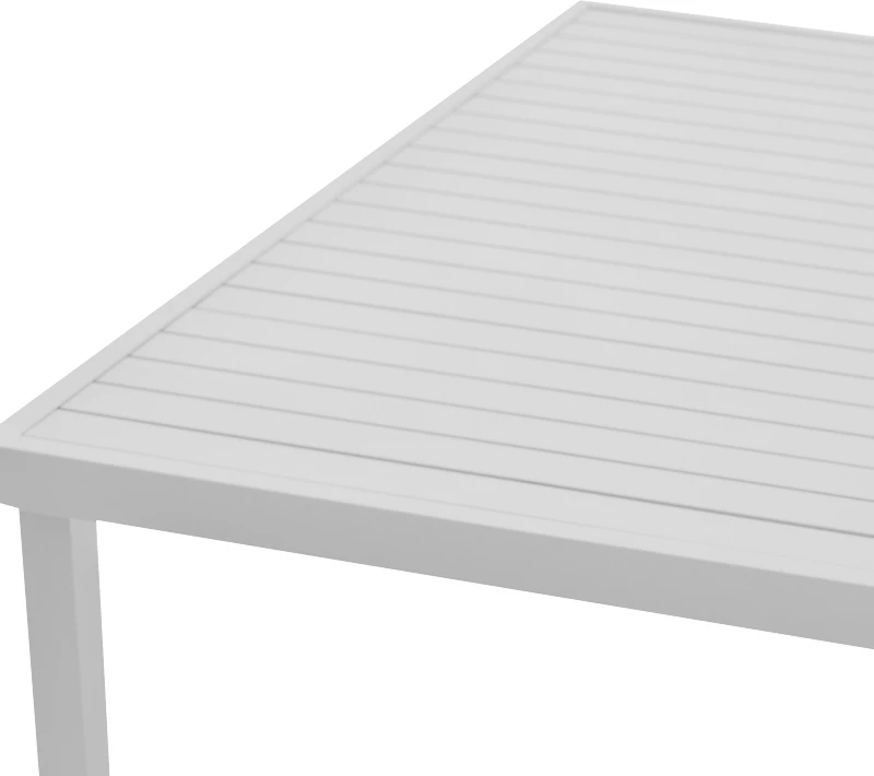 Set mize s stoli Kliton-Norture, alumin, bela, 150x80x74 cm