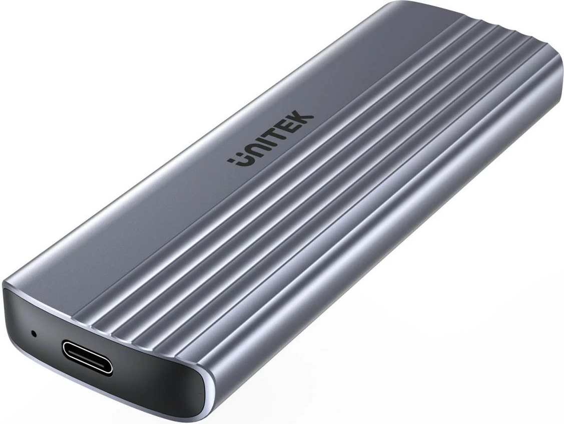 Zunanji aluminijast ohišje za SSD M.2 NVMe Unitek S1241B01, USB-C, 10Gbps, siv