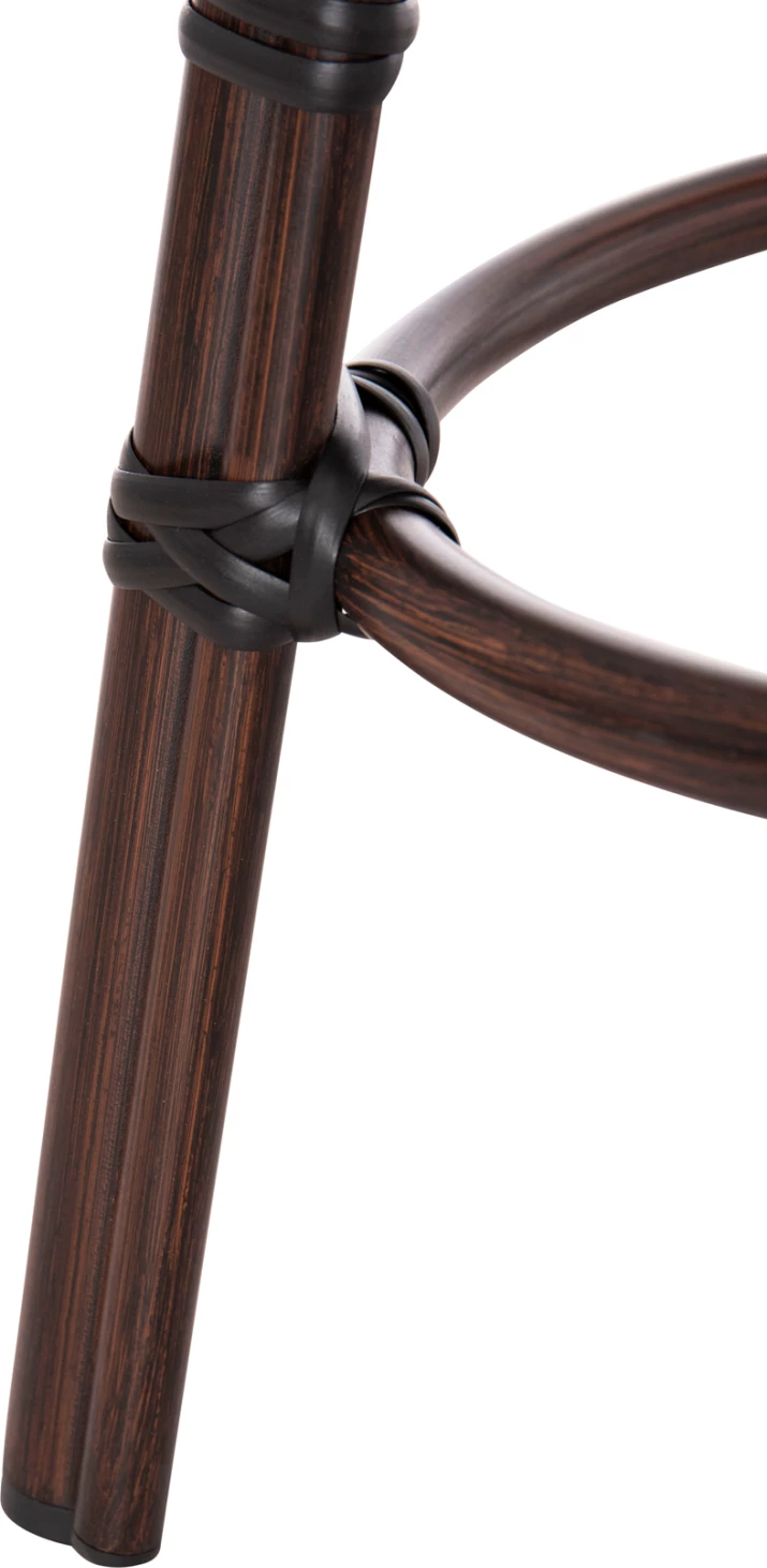 Aluminijasti okrogli stol CHINO FH6285.01 videz bambusa rjavo-tekstilen rjavo Φ36x46Hcm