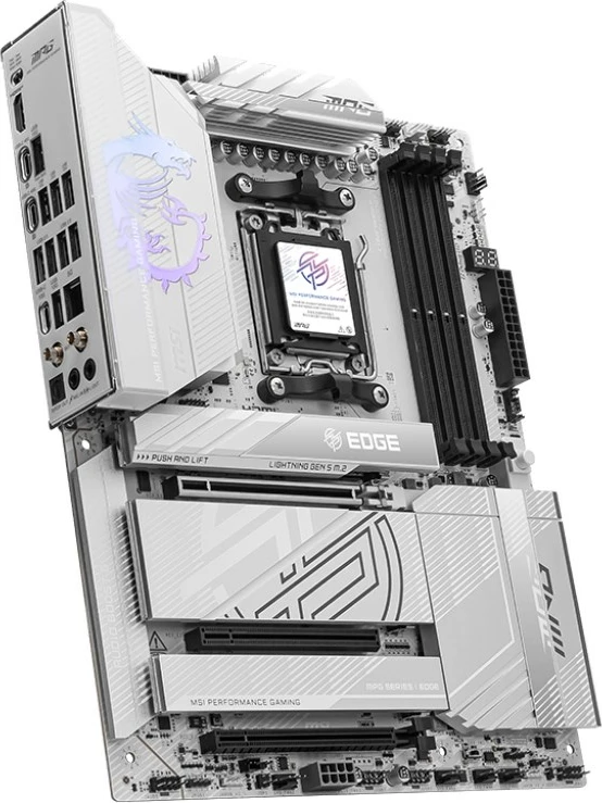 Matična plošča MSI MPG X870E EDGE TI WIFI, Socket AM5, ATX, bela