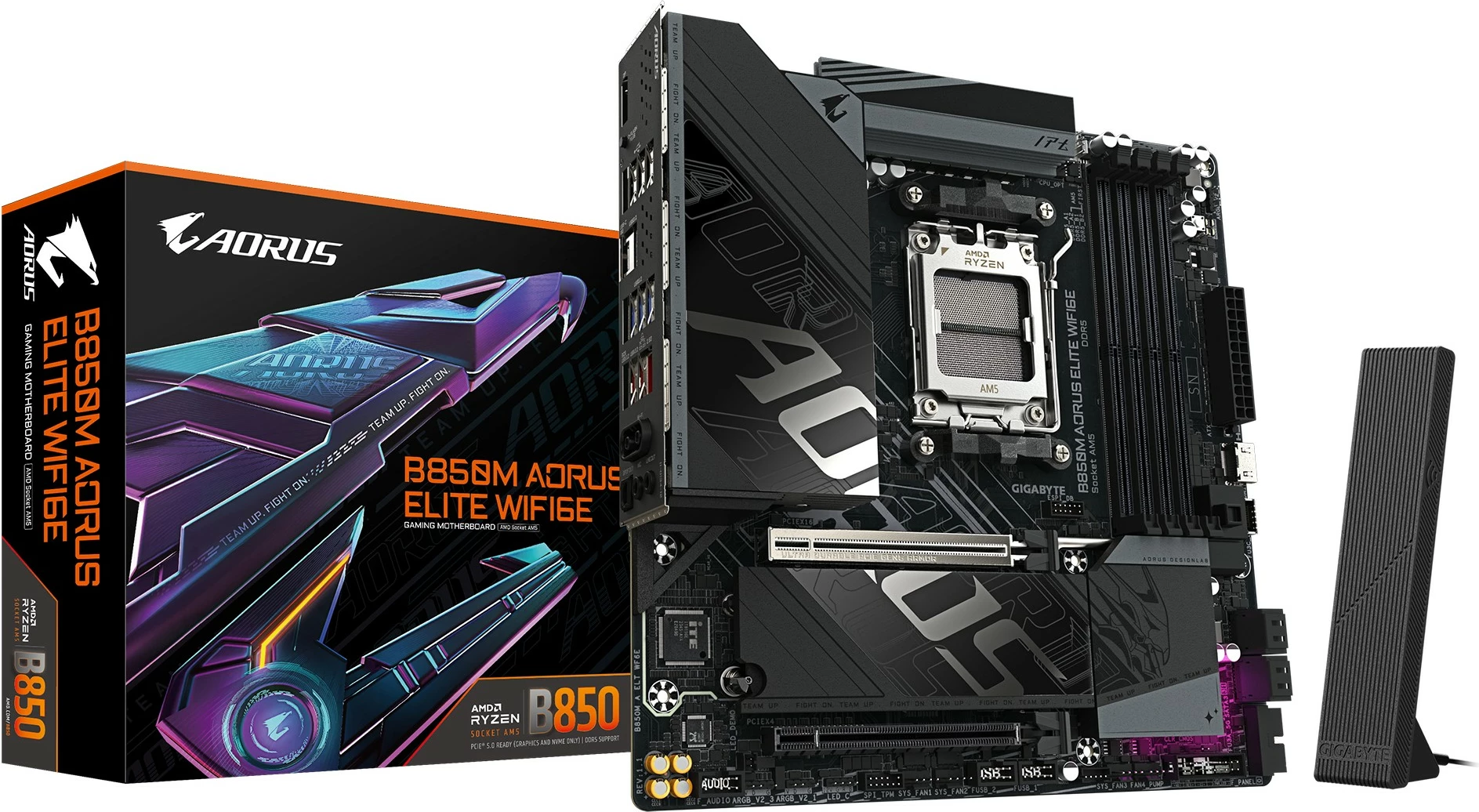 Plošča za matično ploščo Gigabyte GA-B850M A ELT WF6E, Socket AM5, WiFi, PCIe 5.0, črna