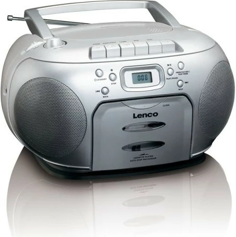 Kasetofon in boombox Lenco SCD-420, FM/AM, srebrn