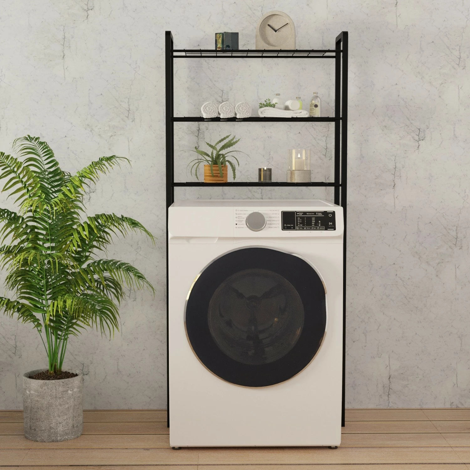 Oprema za pralnico za pralni stroj, črna, Skye Decor Nigel