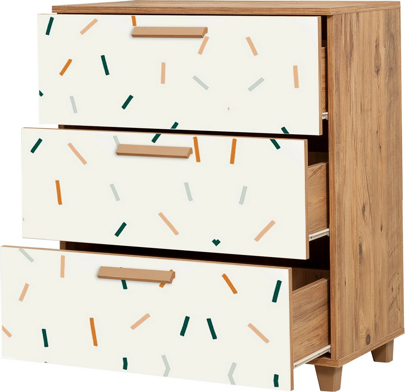 Moderna komoda Skye Decor, linija Leva Gravis, barva Atlantic Pine in bela