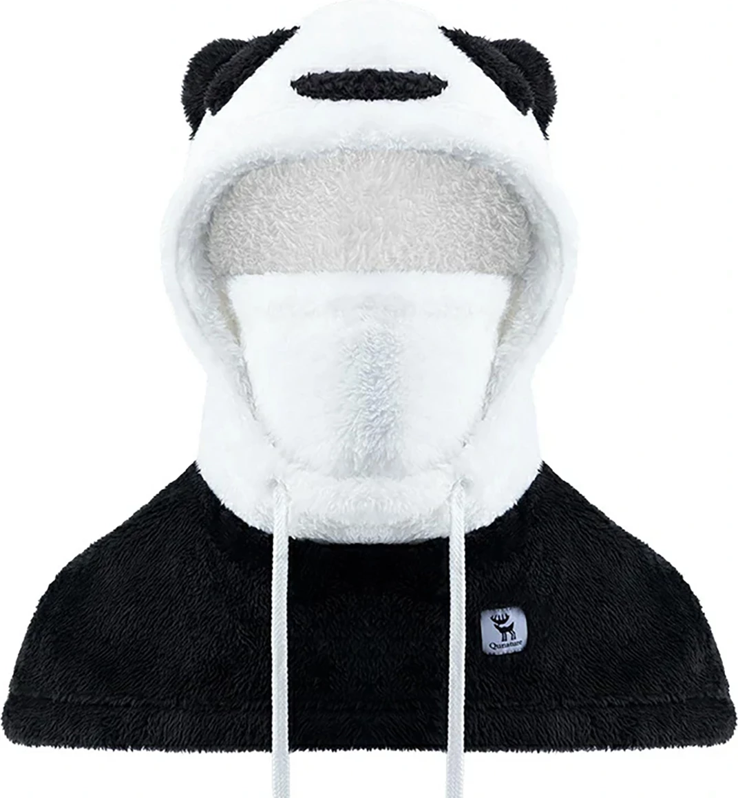 Smučarska balaklava Qunature Panda, za otroke in odrasle, L, črno-bela