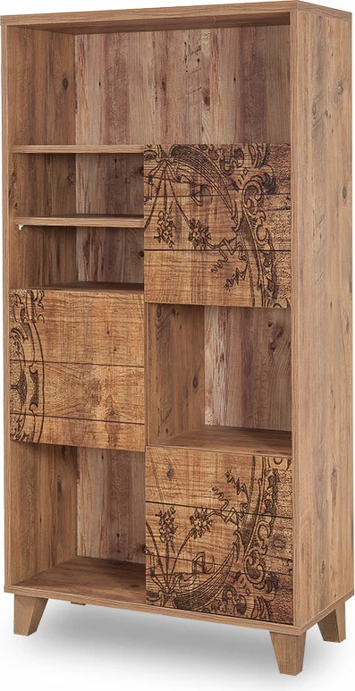 Polica za knjige PWF-0181-7, atlantska borovina, 80x36x155 cm