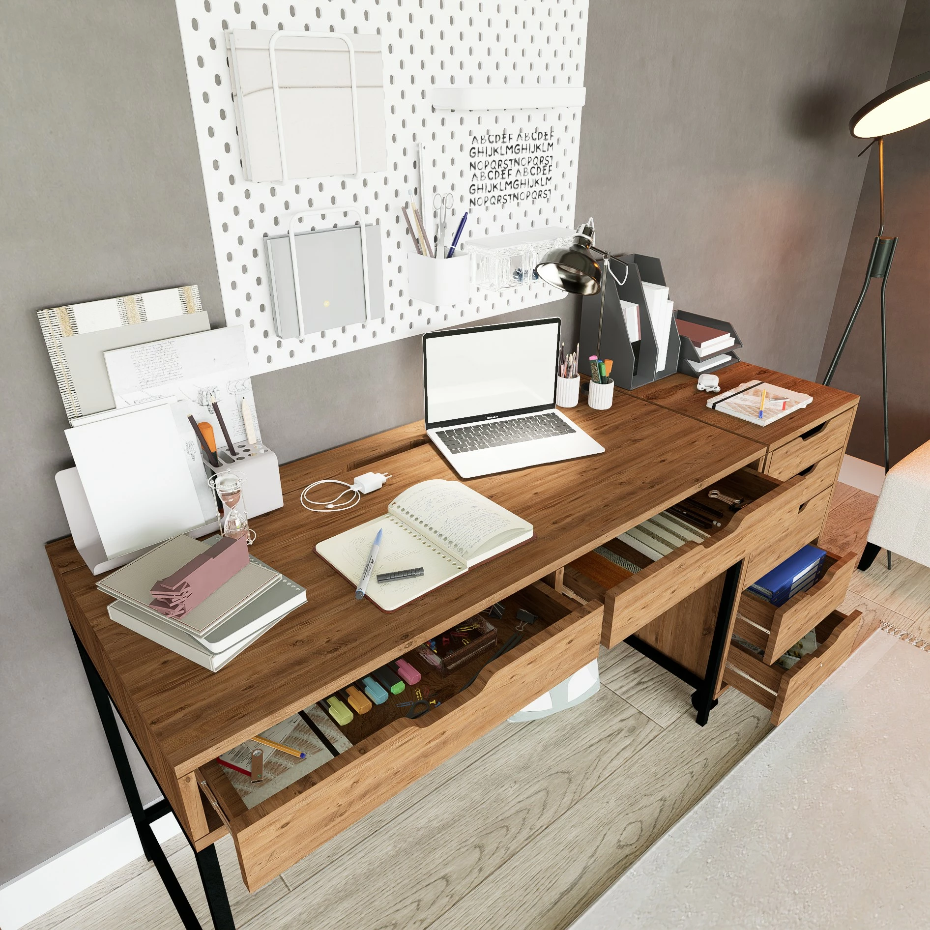 Delovna miza za študij, barva Atlantic Pine, Skye Decor Atlas 1600-59