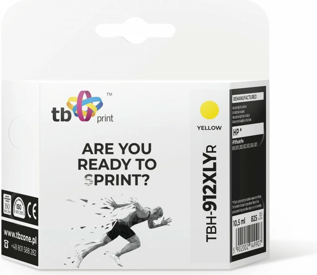 Toner, TB Print TBH-912XLYR, za HP OfficeJet Pro 8010/8013/8020/8022/8023/8024/8025, 10,5 ml, rumena