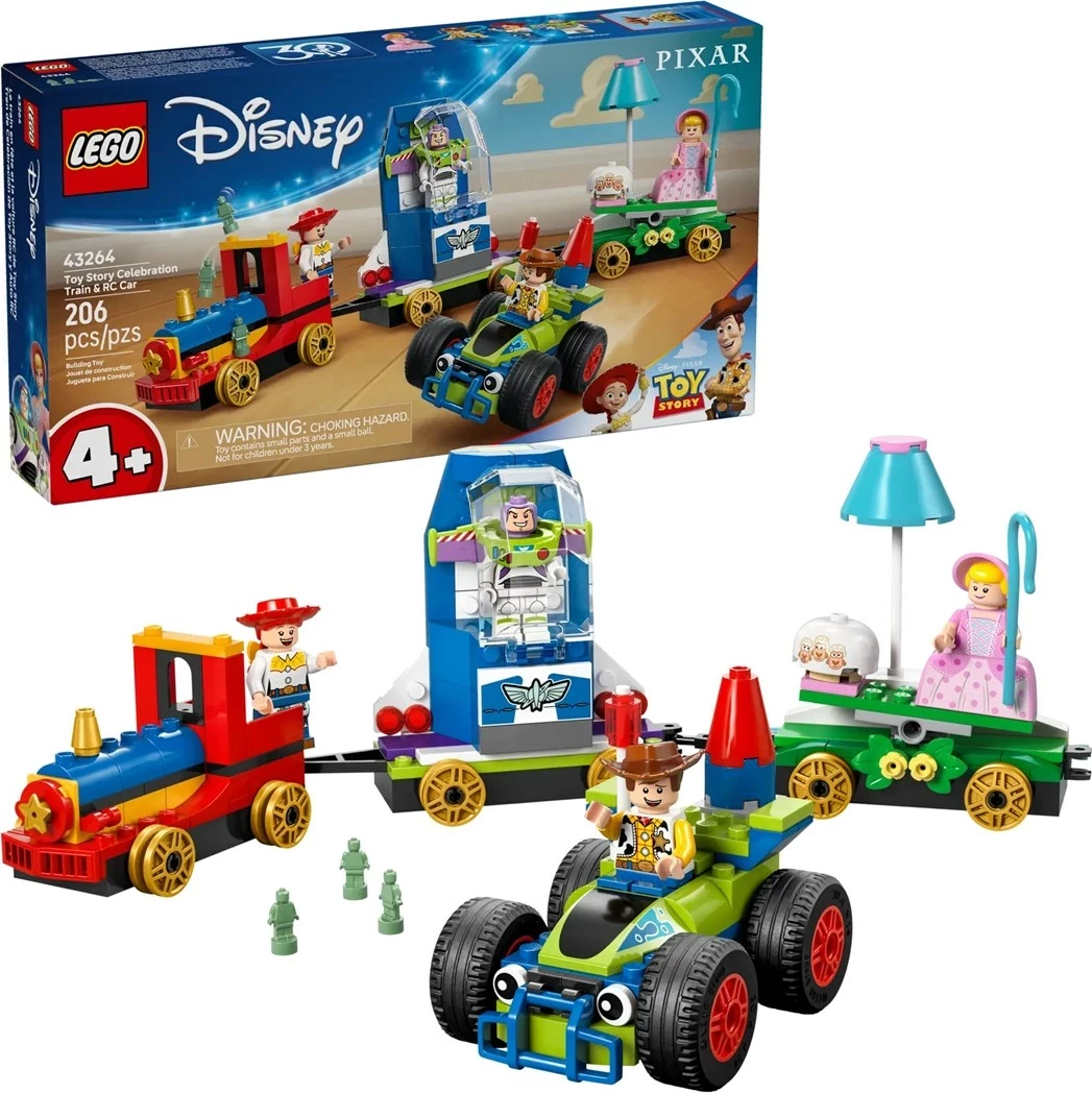 Set zabaven vlak in RC avto LEGO Disney Toy Story Celebration Train and RC Car, 43264, 206 kosov