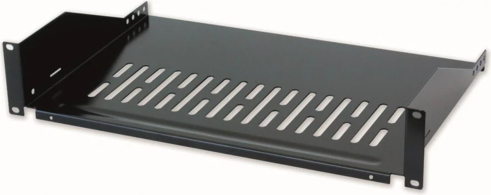 Police za ohišje 2U 400 mm Intellinet 919562 za 19", z dvema točkama pritrditve, perforirana, črna