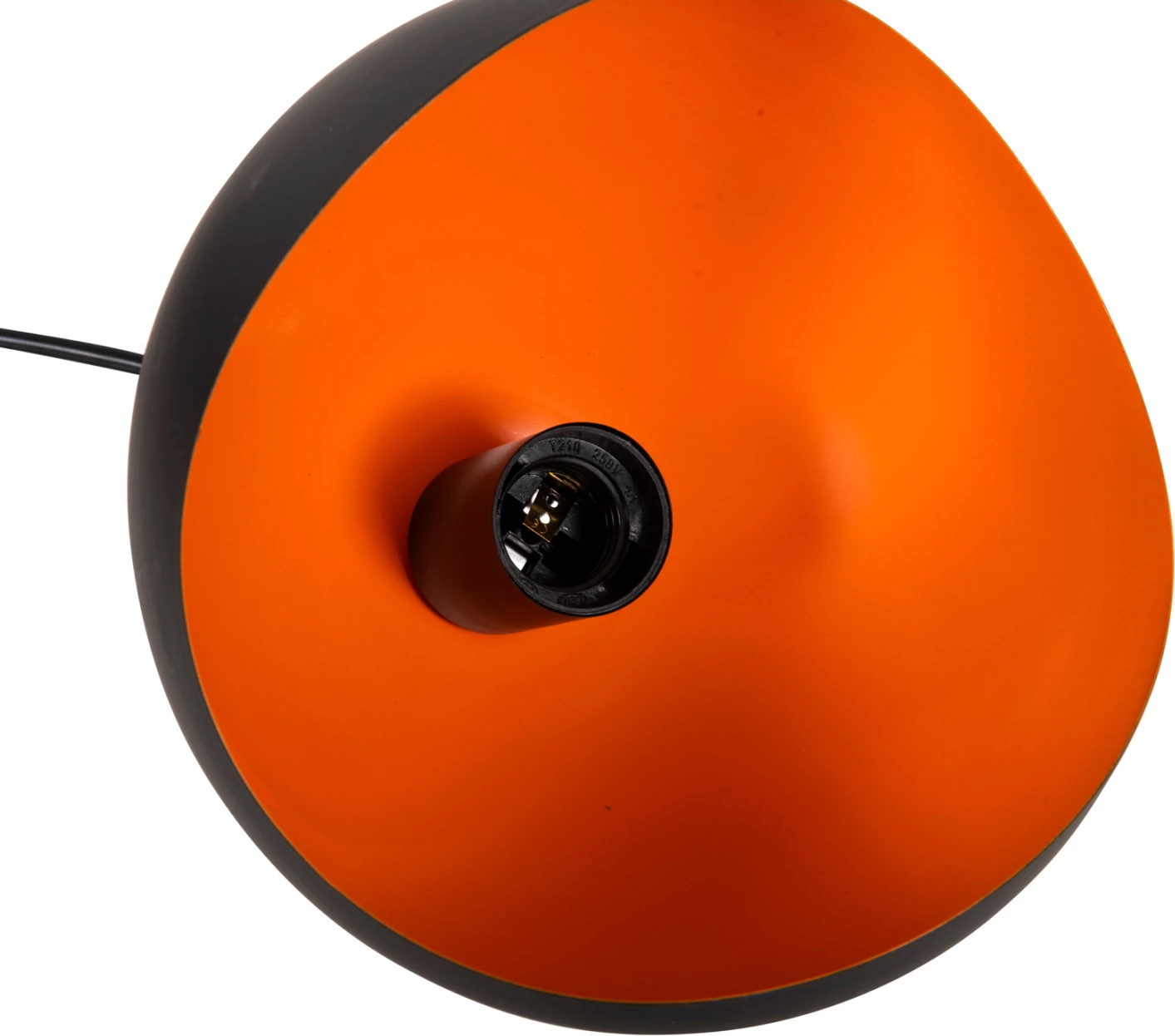 Stropna viseča svetilka s 3 lučmi FH4166.01 kovinske krogle v črno-oranžni barvi Φ20x112Hcm