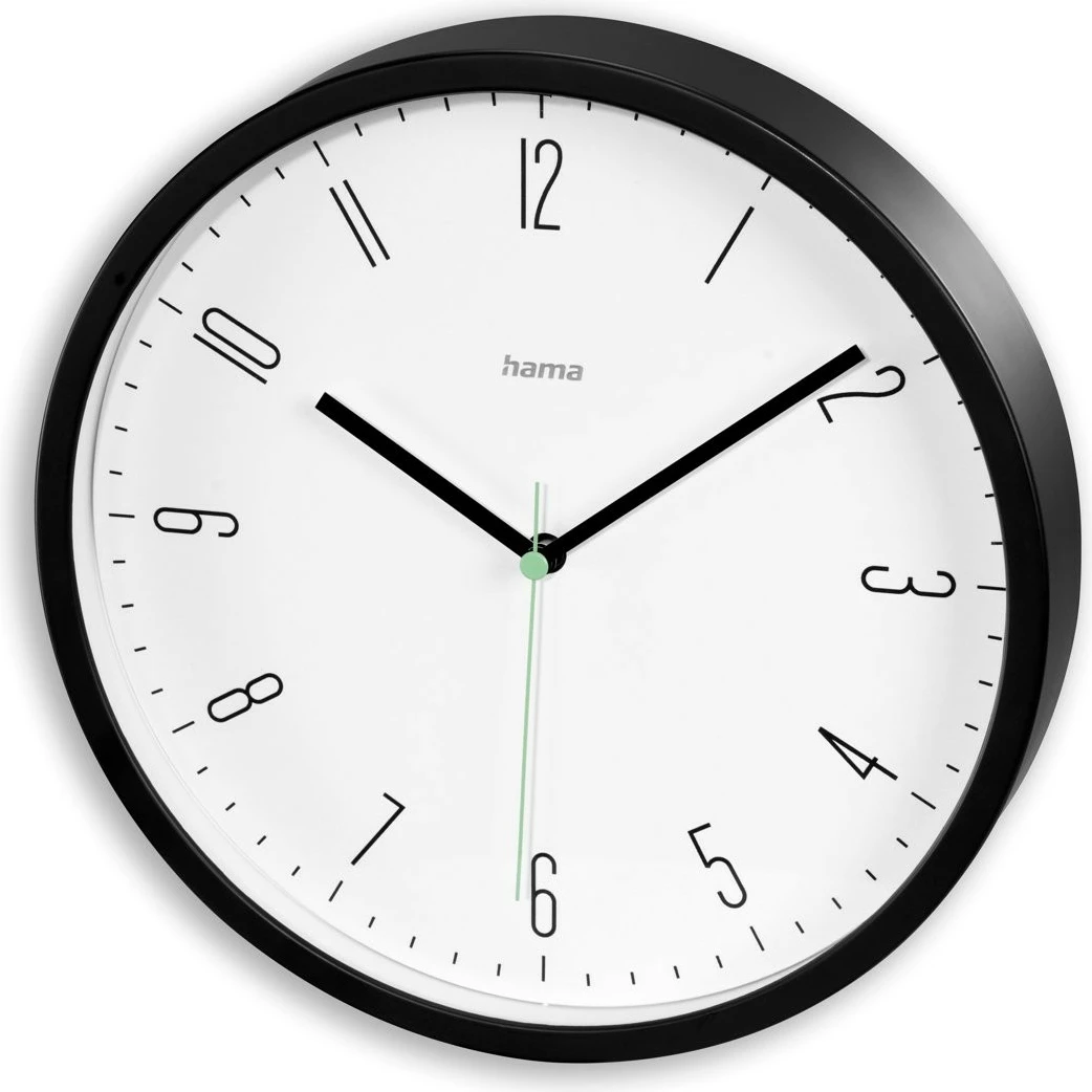 Stenska ura Capri Hama, 25 cm, analogna, črna