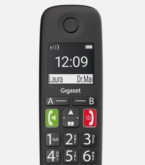 Brezžični telefon s samodejnim sekretarjem Gigaset E290A, črn