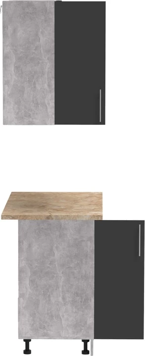 Kuhinjski element Festa I, melamin, temno siva in sonoma, delovna plošča 100x60x85 cm