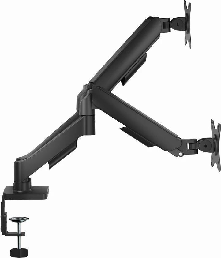 Nastavljiv nosilec za dva monitorja GEMBIRD MA-DA2U-01, za 17–32", z USB priključki, črn