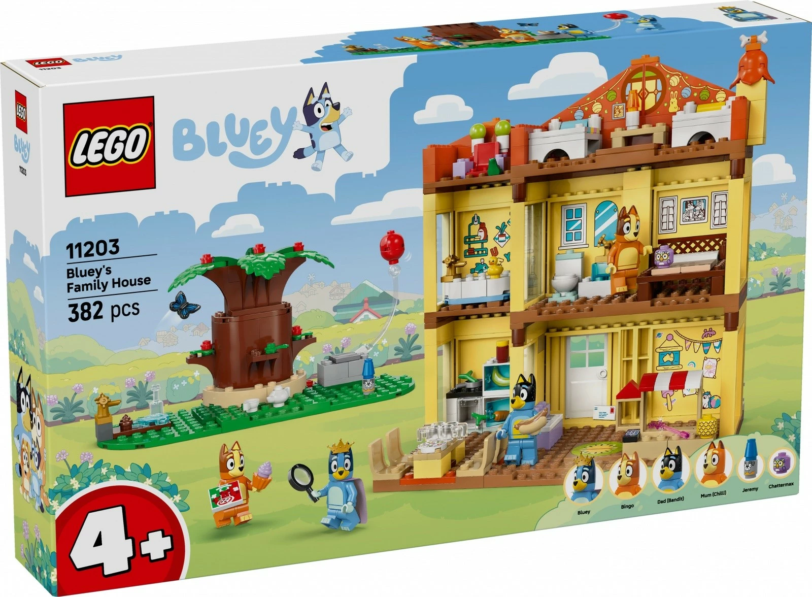 Družinska hiša Bluey, set gradnikov LEGO 11203, 382 kosi, plastika, za otroke, pisano