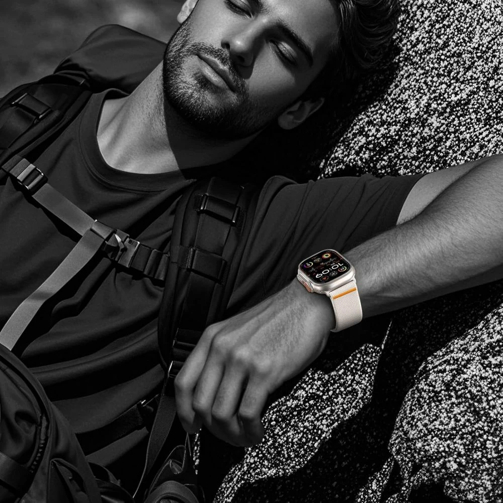 Najlonski pašček za Apple Watch Tech-Protect Nylon Clasp, 44/45/46/49 mm, siv