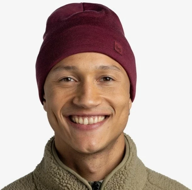 Kapa iz merino volne Buff Midweight, rdeča, za odrasle, unisex