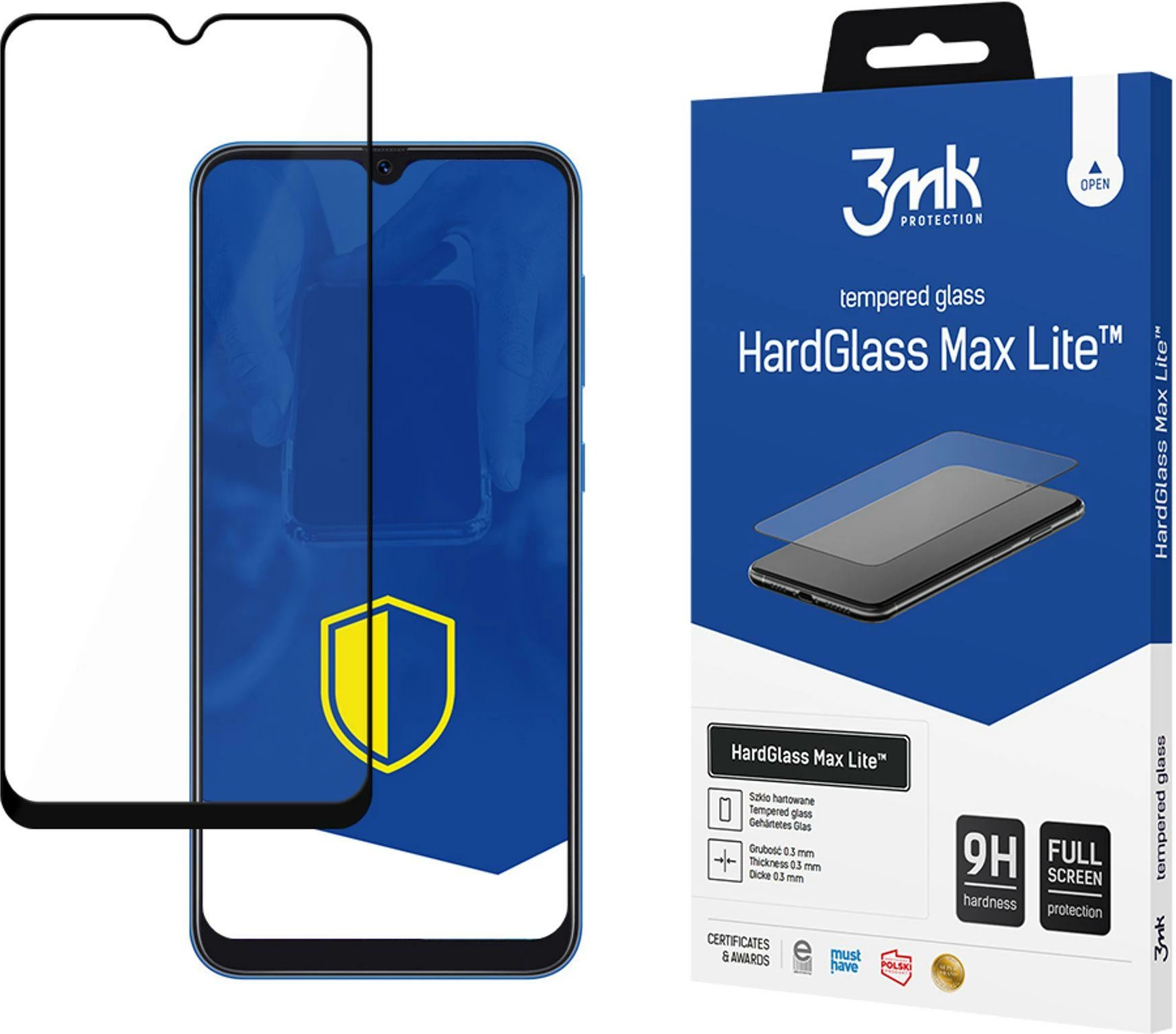 Zaščitno steklo 3mk HardGlass Max Lite za Samsung Galaxy A50, prozorno