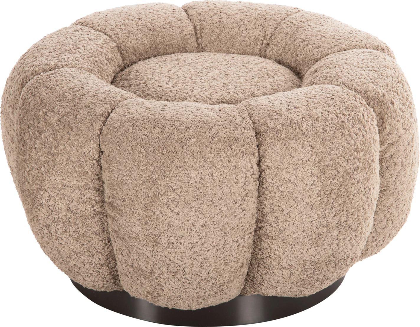 Okrogli stol KRIPP FH9602.08 bež boucle-črna kovinska osnova Φ60x31Hcm