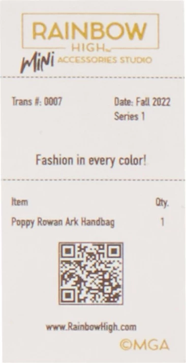 Set torbic za punčke, Rainbow High Accessories Studio Series 1, mešanica