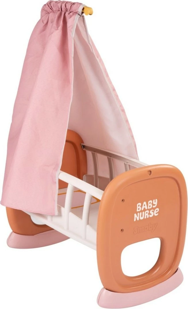 Igralna posteljica Smoby Baby Nurse 7600220391, iz reciklirane plastike, rjava/roza/bela