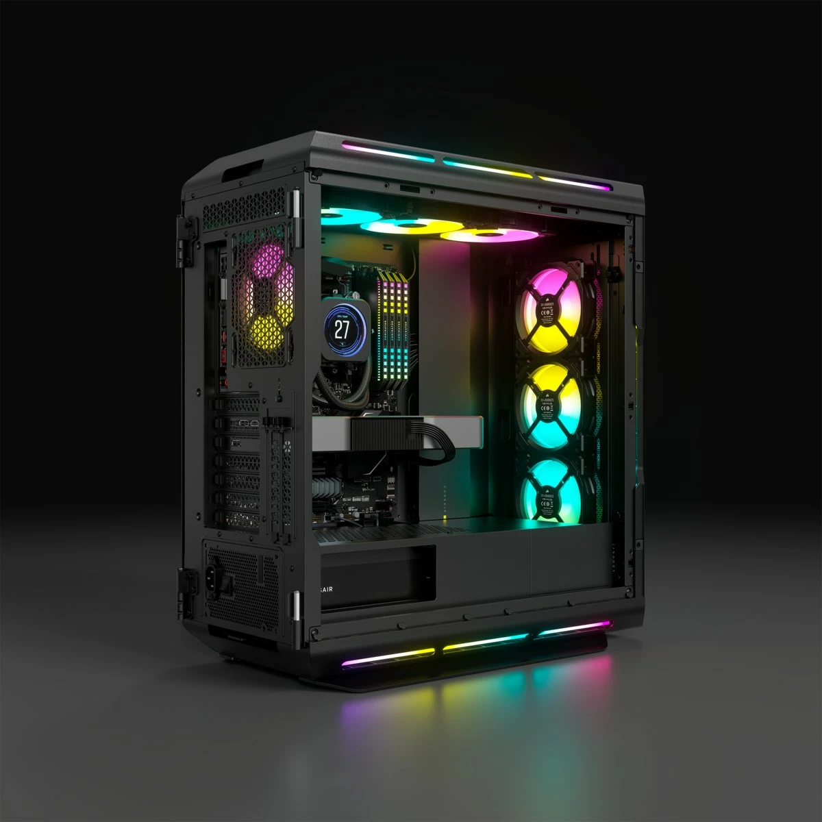 Midi tower z RGB osvetlitvijo Corsair iCUE 5000T, črn