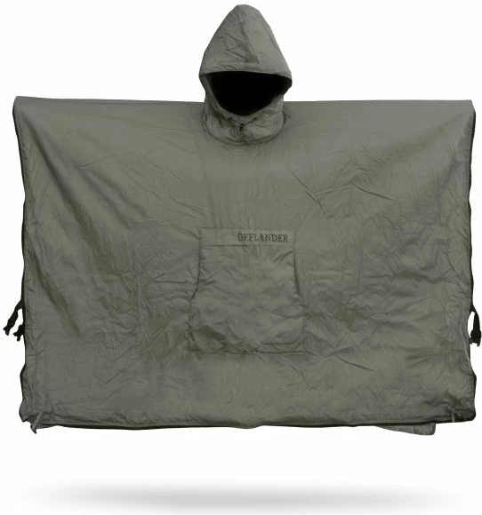 Nepremočljiv pončo za kampiranje, Offlander, unisex, siv