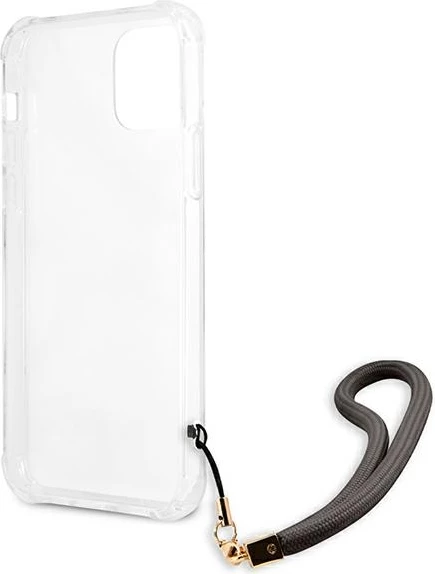 Ovitek Marble Collection za iPhone 12 Pro Max 6,7", Guess GUHCP12LKSMAGR, siva z vrvico