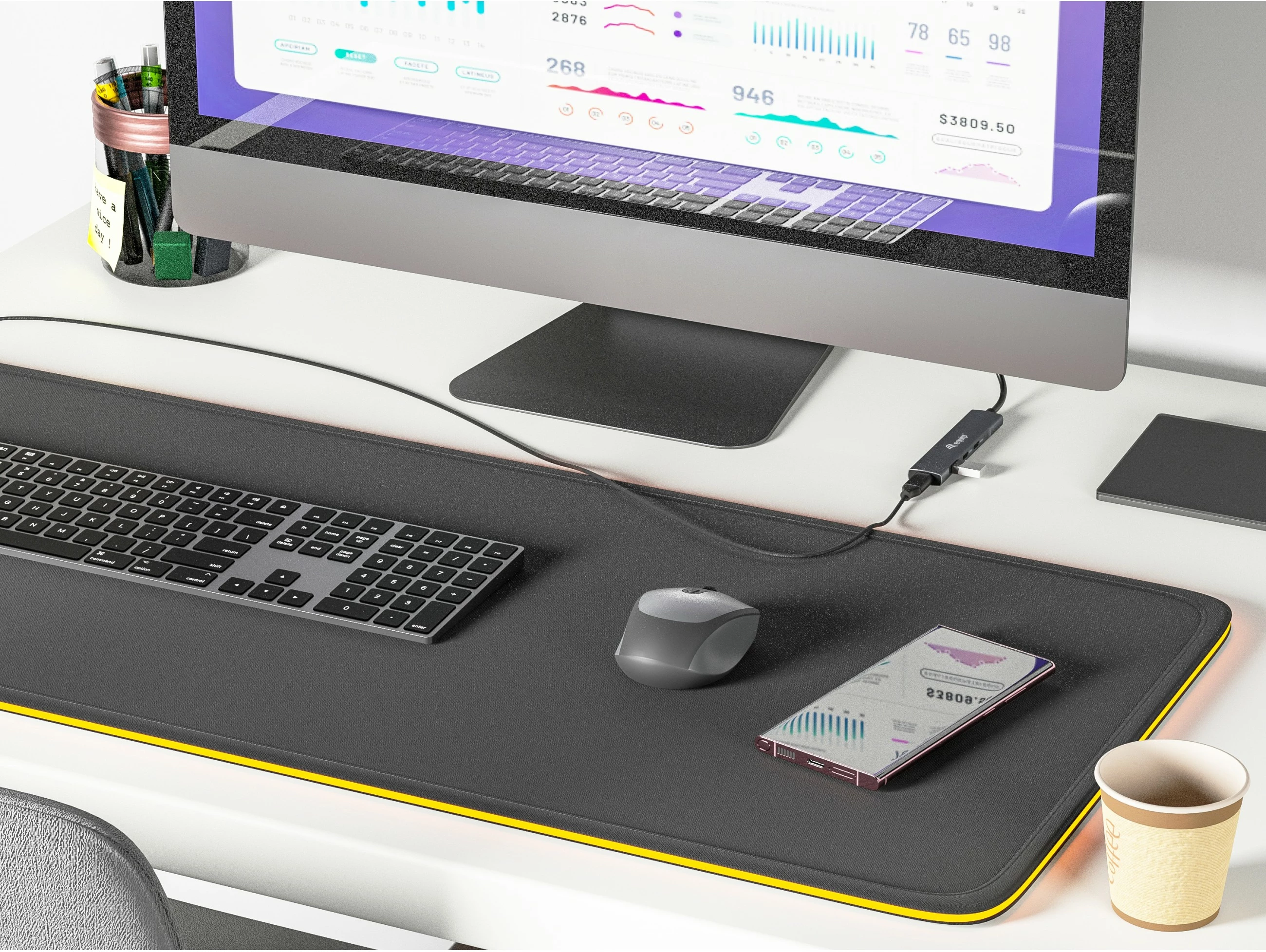 USB hub z 4 priključki USB 3.2 Gen 1 Type-C, aluminij, črno, srebrno, 0,15 m - Equip
