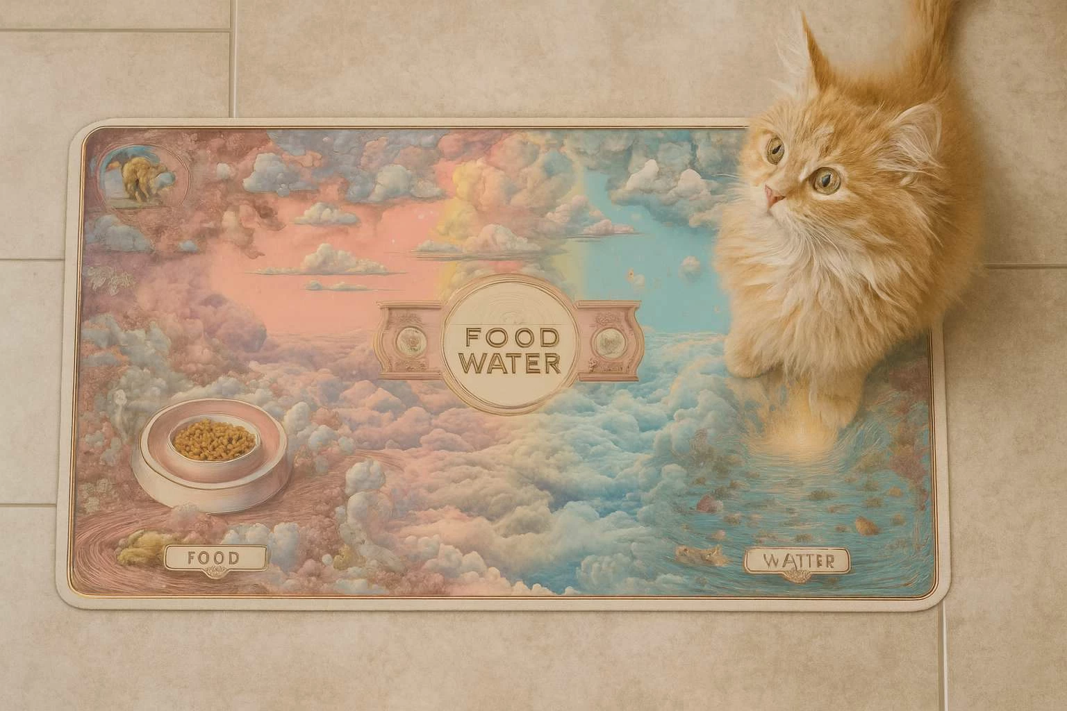 Podloga za hranjenje živali, večbarvna, Paws & Whiskers Paspet9, 40x70 cm