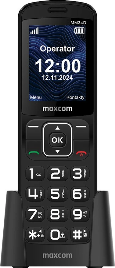 Namizni telefon Maxcom MM34D, 4G, 2,4 in, črn