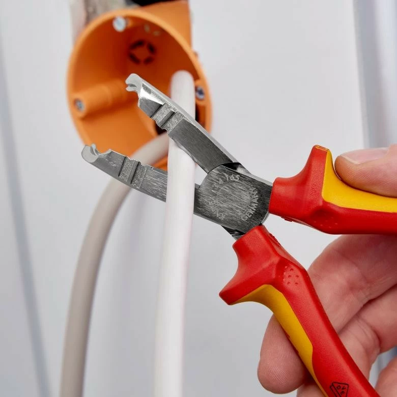 Izolacijske klešče za odstranjevanje izolacije Knipex 13 46 165, 165 mm, rdeče/rumene