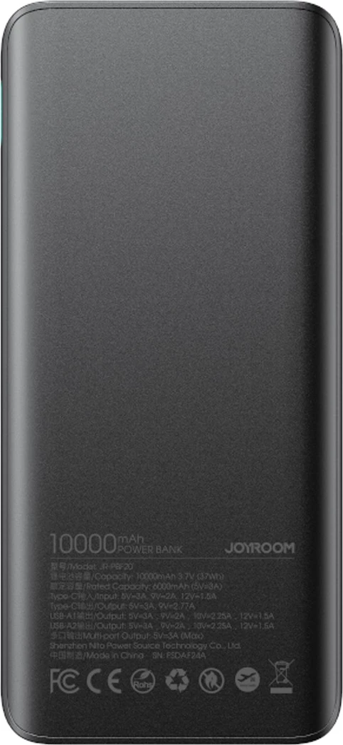 Prenosna baterija Joyroom JR-PBF20, 10000 mAh, 25 W, z zaslonom, črna