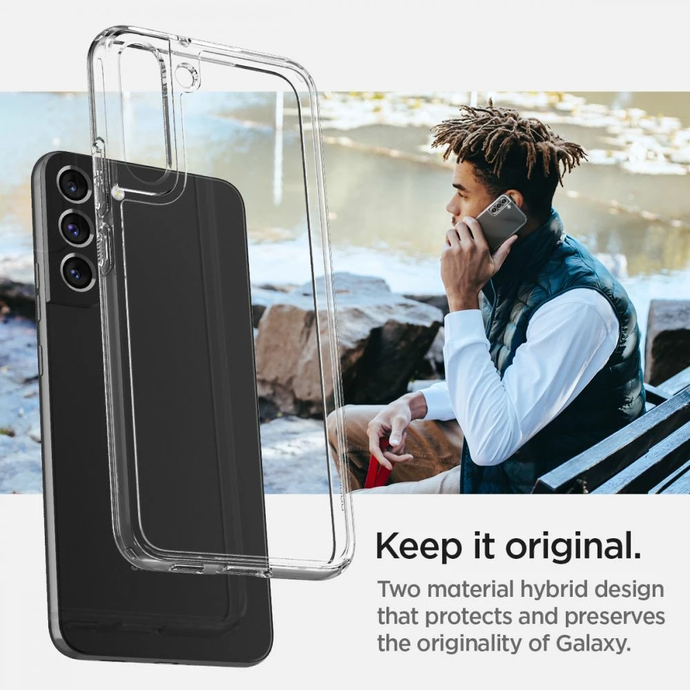 Ovitek za telefon Spigen Ultra Hybrid za Samsung Galaxy S22, prozoren