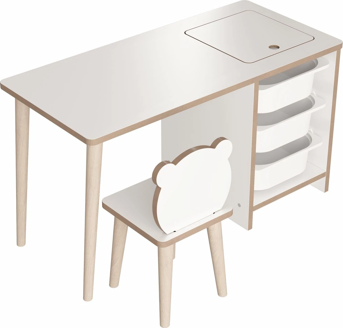 Otroški set mize in stolov Hanah Home Soho, bel