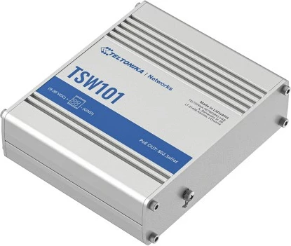 Industrijski switch, 5 vrat, PoE+ Teltonika TSW101, kovinski