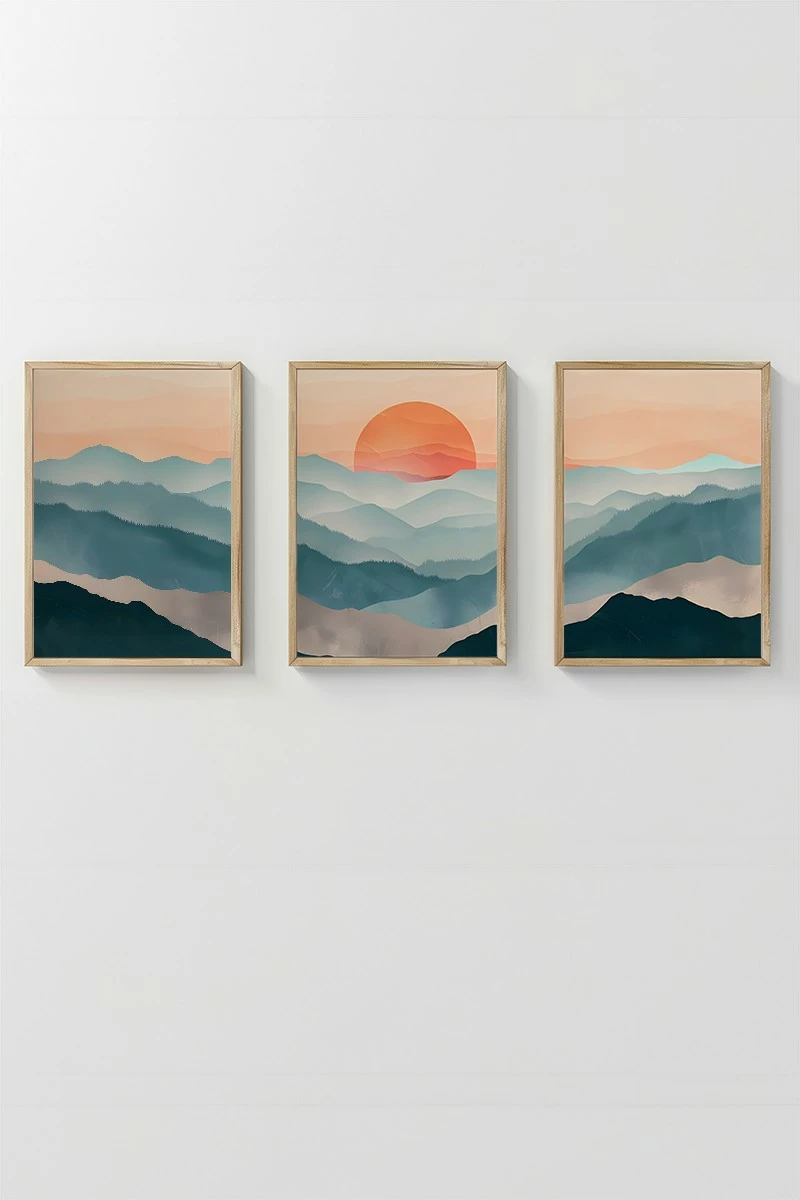 Dekorativna okvirna slika (3 kosi), Wallity, Artsycllct37