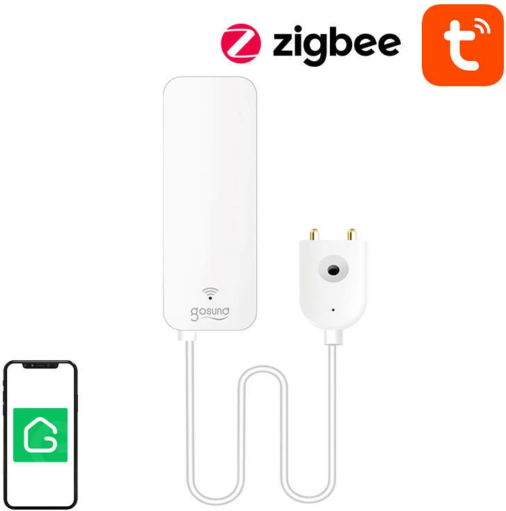 Pametni senzor za vodo Gosund ST19 z ZigBee, za puščanje, bel