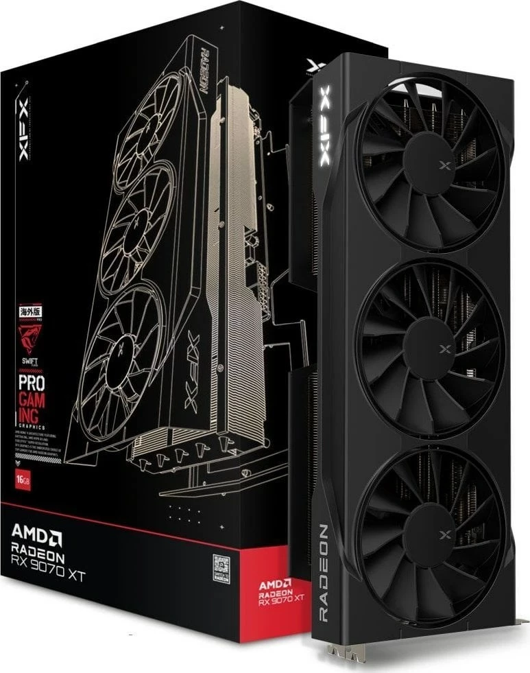 Grafična kartica XFX Swift RX 9070XT, 16 GB, črna