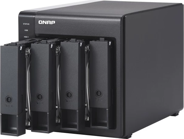Zunanja enota za diske QNAP TR-004, HDD/SSD, 2,5/3,5", Serial ATA II, 3 Gbit/s, hot-swap, črna