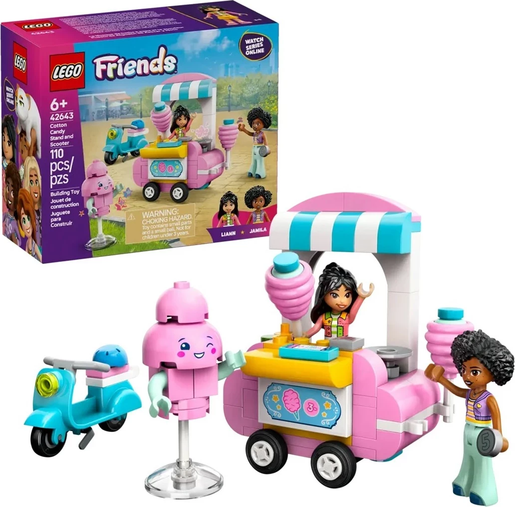 Stojalo s sladkorno peno in skuter, LEGO Friends 42643, rožnato