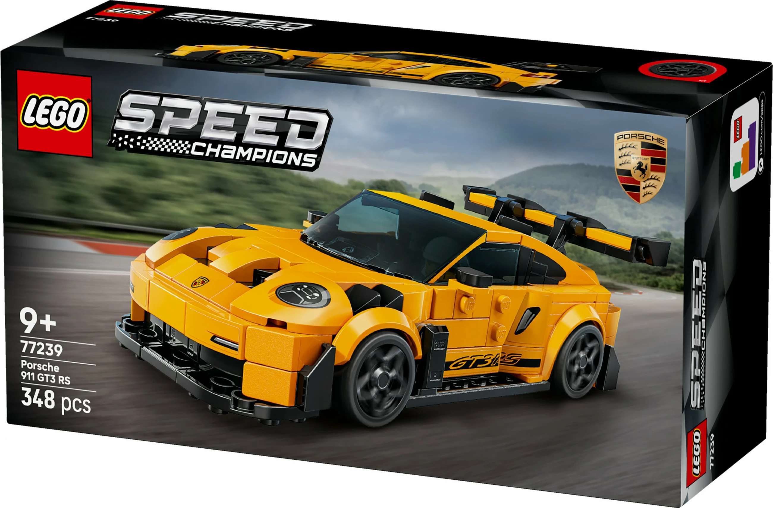 Set za gradnjo LEGO Speed Champions Porsche 911 GT3 RS 77239, 348 delov, večbarven